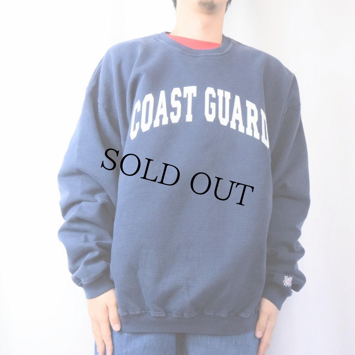 画像2: 90's COAST GUARD プリントスウェット NAVY XL (2)