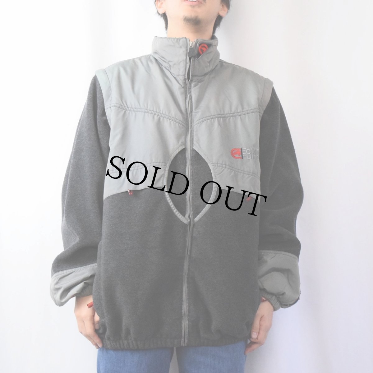 画像2: Ecko Function ドッキングデザイン フリースナイロンジャケット L (2)