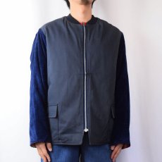 画像2: 70〜80's チェック柄 切り替えデザイン リバーシブルジャケット NAVY SIZE44T (2)