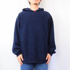 画像2: 90's GAP フリースパーカー NAVY L (2)