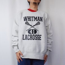 画像2: 90's Lee USA製 REVERSE WEAVE TYPE "WHITMAN LACROSSE" プリントスウェット XL (2)