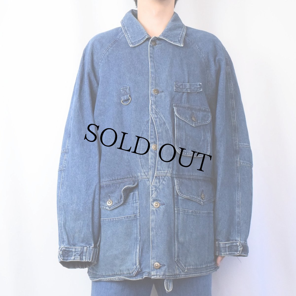 画像2: 80〜90's REDHEAD デニムハンティングジャケット L (2)