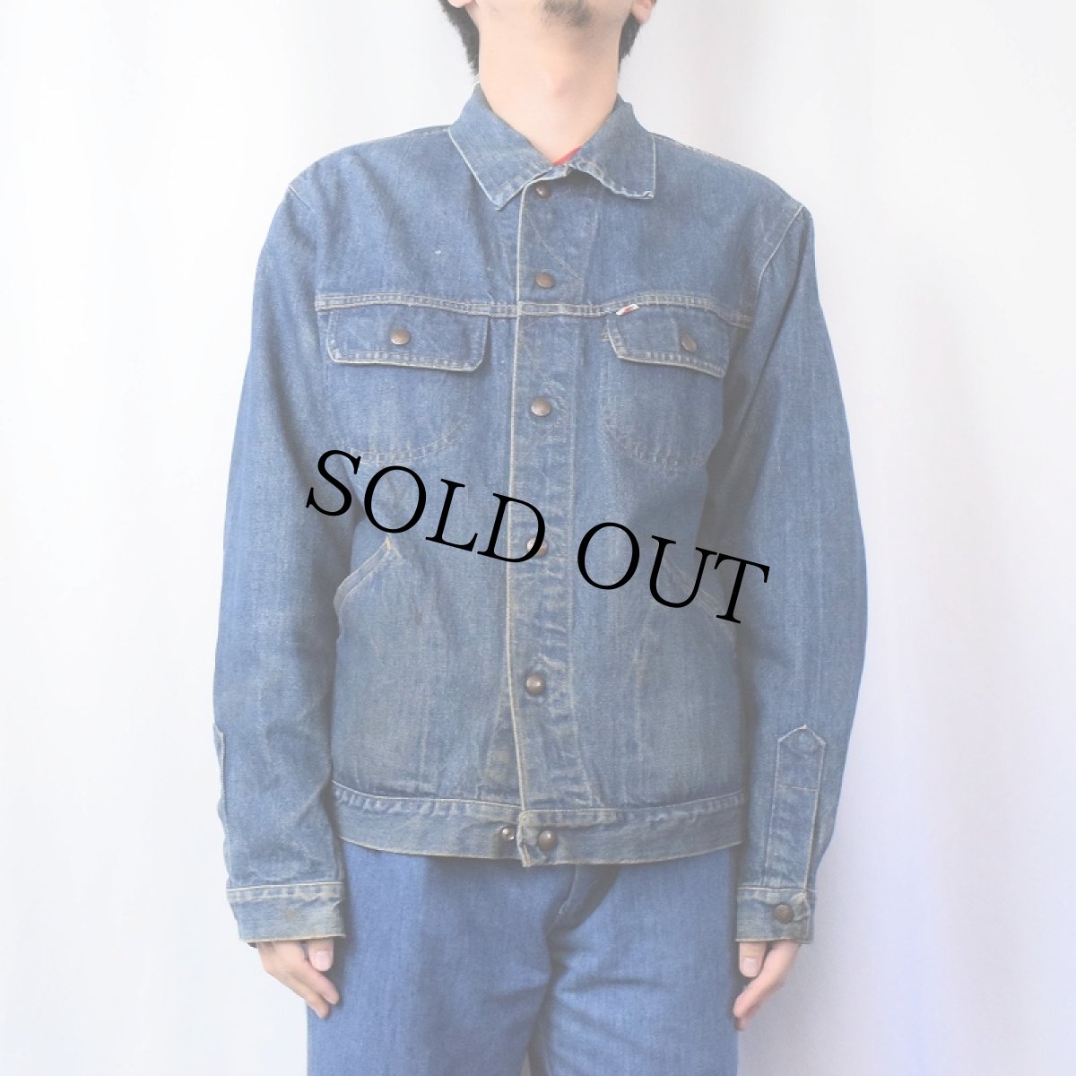 画像2: 70〜80's GWG アジャスタ付き デニムジャケット M (2)