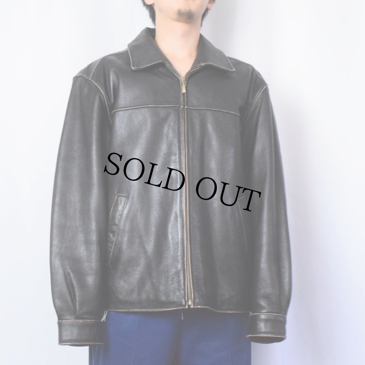 画像2: ST.JOHN'S BAY キルティングライナー レザージャケット BLACK (2)