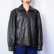 画像2: ST.JOHN'S BAY キルティングライナー レザージャケット BLACK (2)