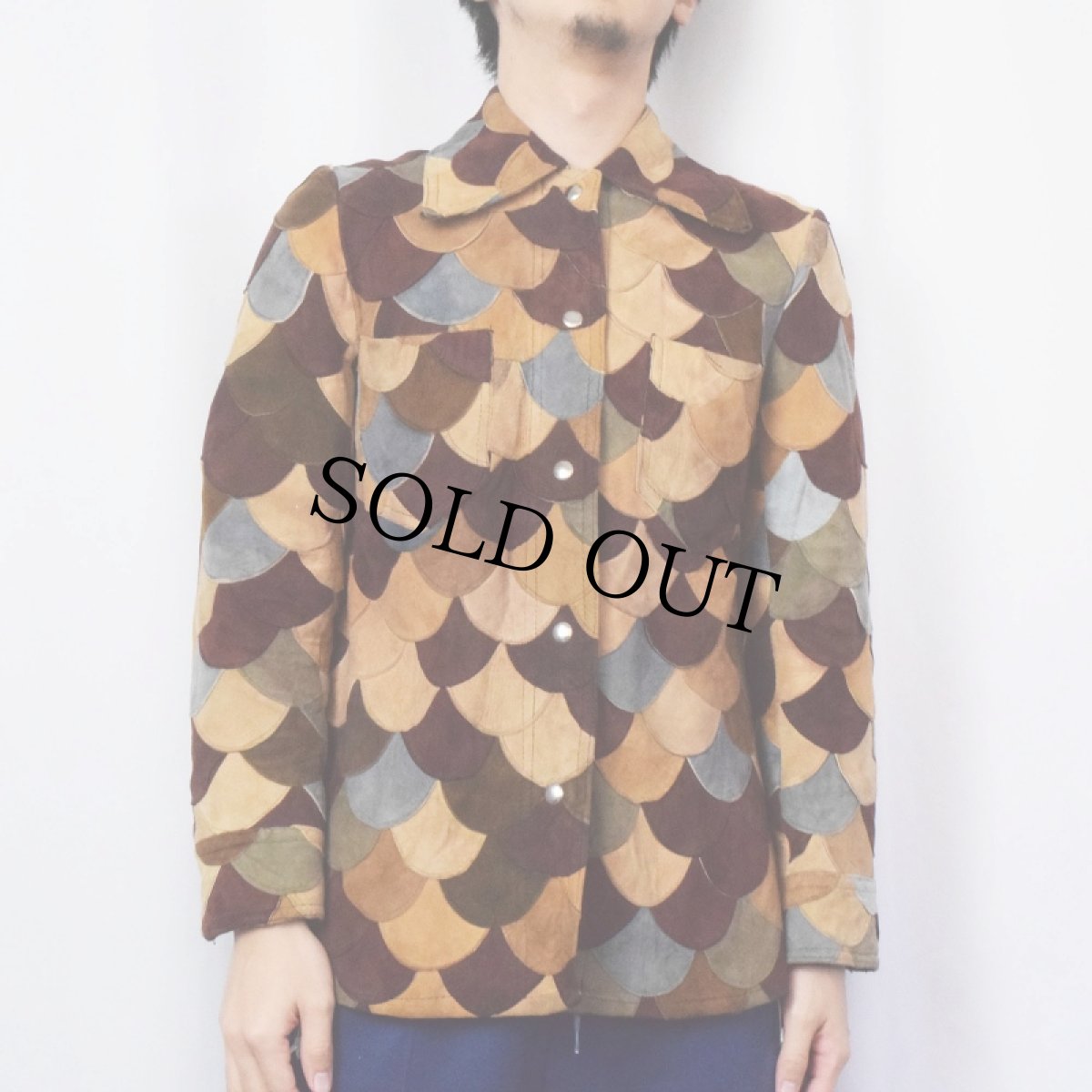 画像2: パッチワークスエードレザージャケット (2)