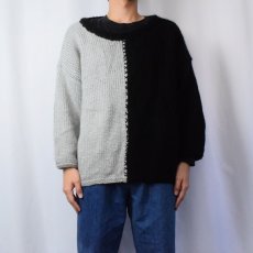 画像2: ドッキングデザインニットセーター (2)