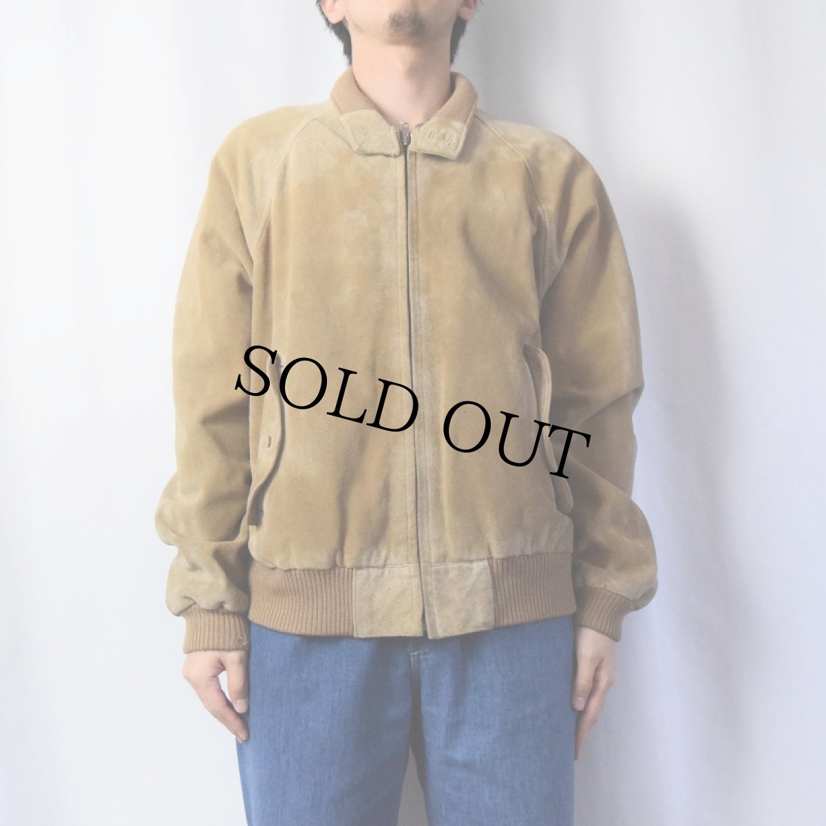 画像2: 90's POLO Ralph Lauren "G-9 Type" スエードレザースイングトップ L (2)