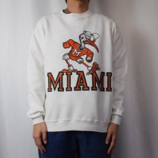 画像2: 80's RUSSELL ATHLETIC USA製 "MIAMI HURRICANES" 前V キャラクタープリントスウェット XL (2)