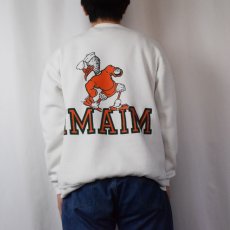 画像3: 80's RUSSELL ATHLETIC USA製 "MIAMI HURRICANES" 前V キャラクタープリントスウェット XL (3)