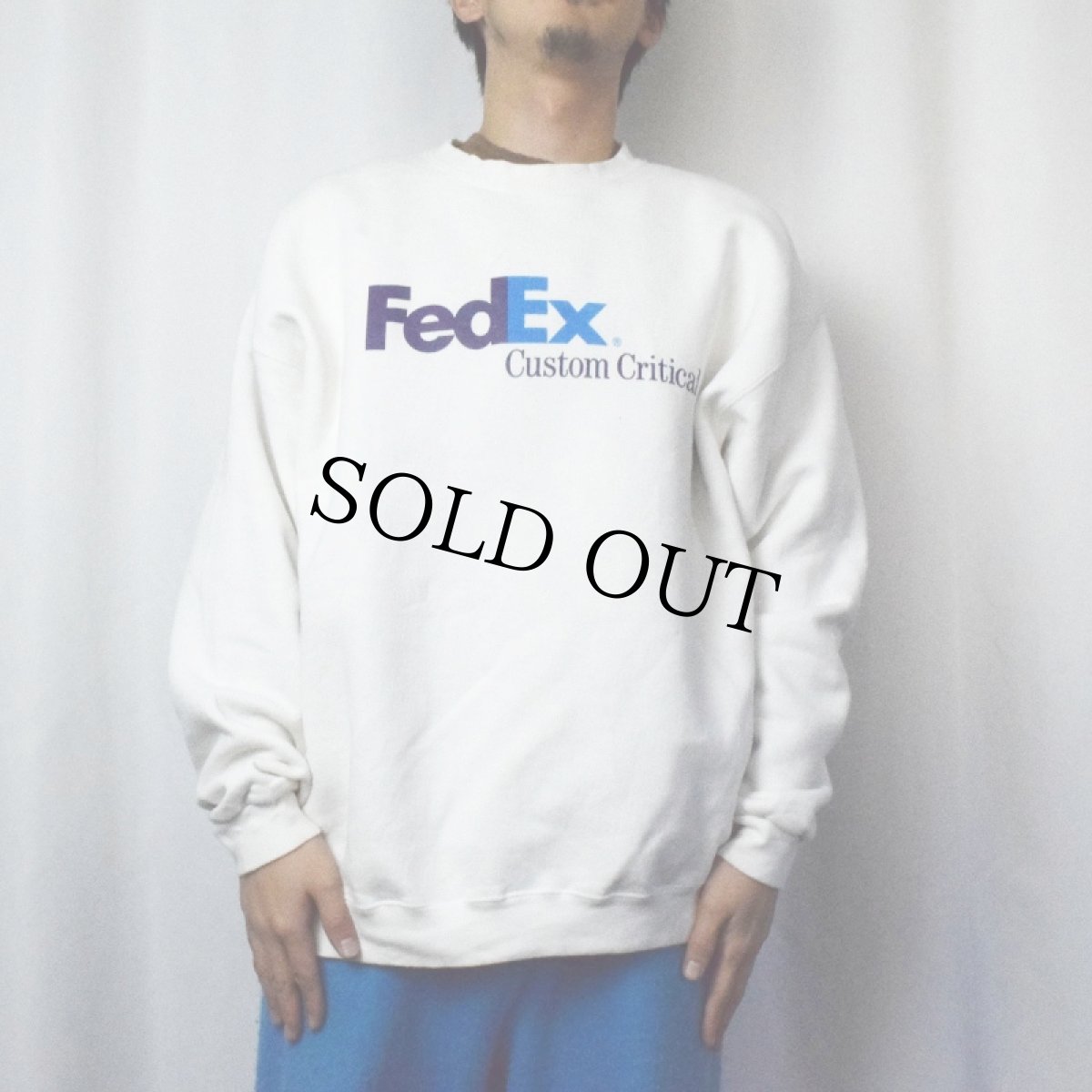 画像2: 90's Lee USA製 "FedEx" 企業ロゴプリントスウェット XL (2)