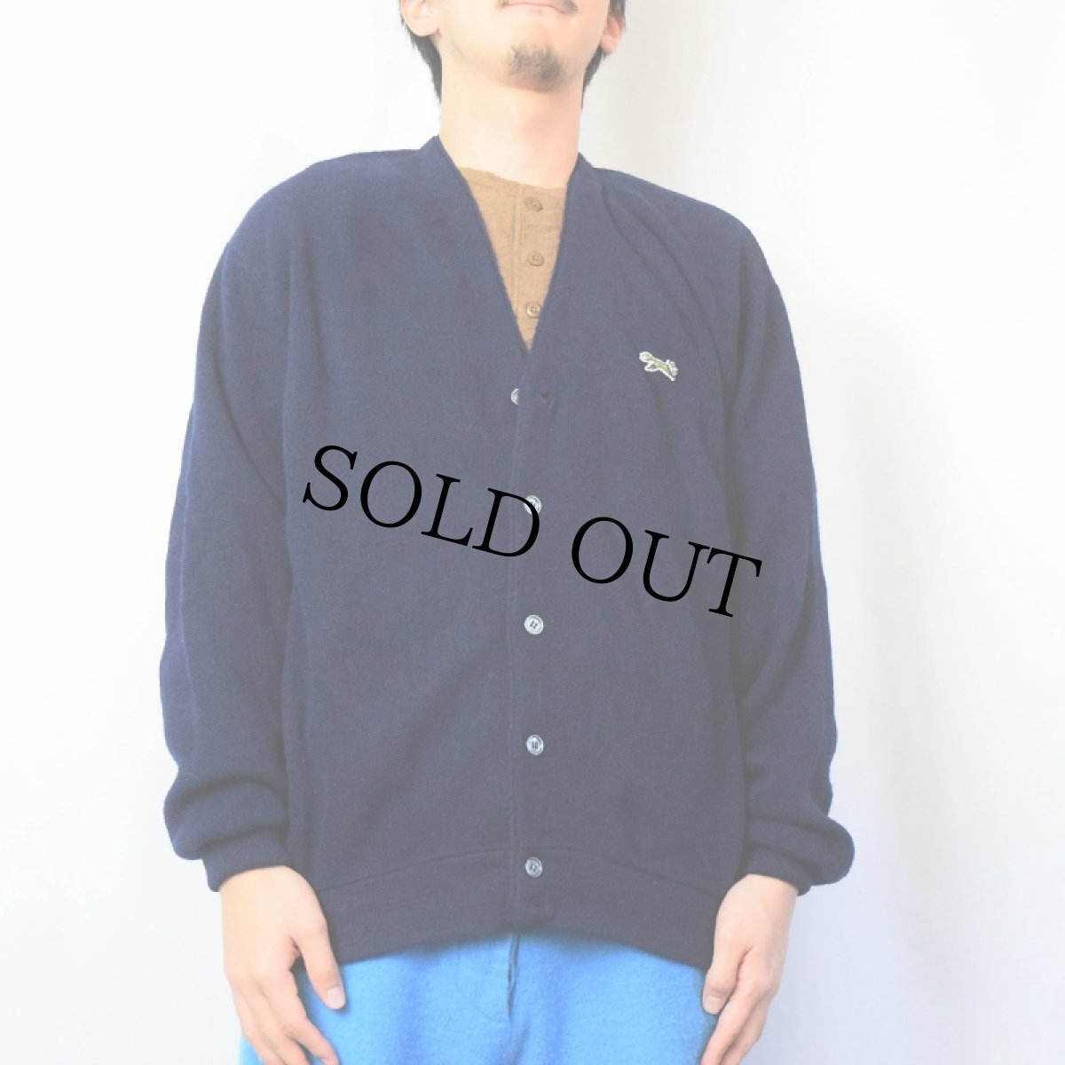 画像2: 80's The Fox JCPenney アクリルニットカーディガン NAVY L (2)