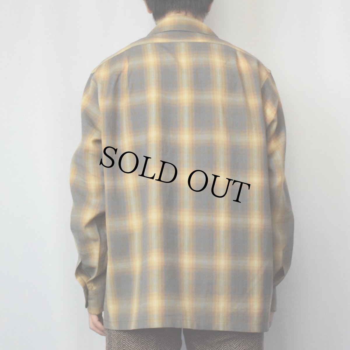 画像3: 80's PENDLETON "SIR PENDLETON" USA製 オンブレーチェック柄 オープンカラーウールシャツ L (3)