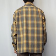 画像3: 80's PENDLETON "SIR PENDLETON" USA製 オンブレーチェック柄 オープンカラーウールシャツ L (3)