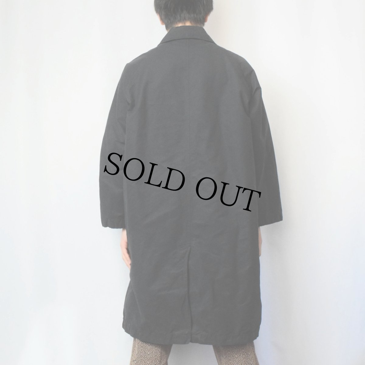 画像3: POLO Ralph Lauren 一枚袖 チェック柄ライナー コットン×ナイロン ステンカラーコート BLACK M (3)