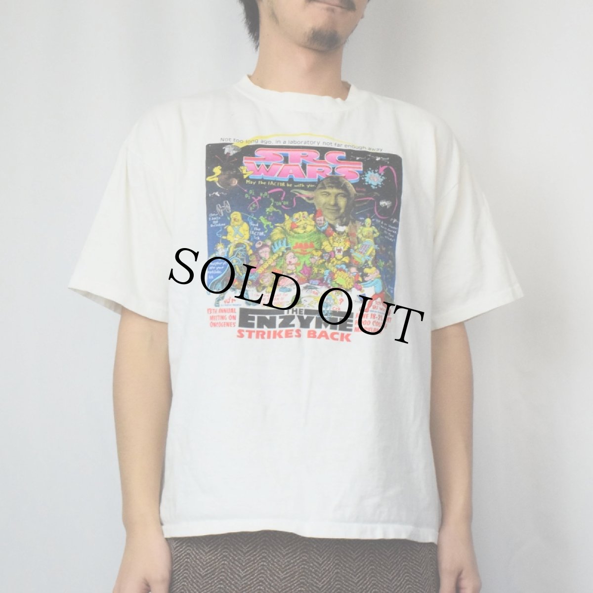 画像2: 90's "SRC WARS" 映画パロディプリントTシャツ L (2)