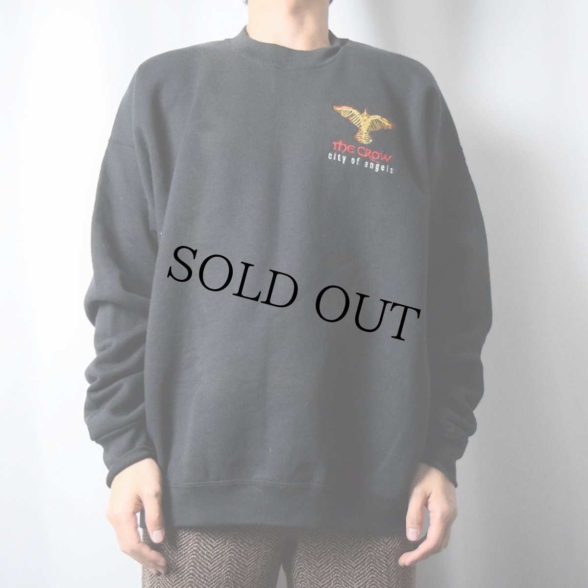 画像2: 90〜2000's The Crow City of Angels USA製 映画刺繍スウェット BLACK XL (2)