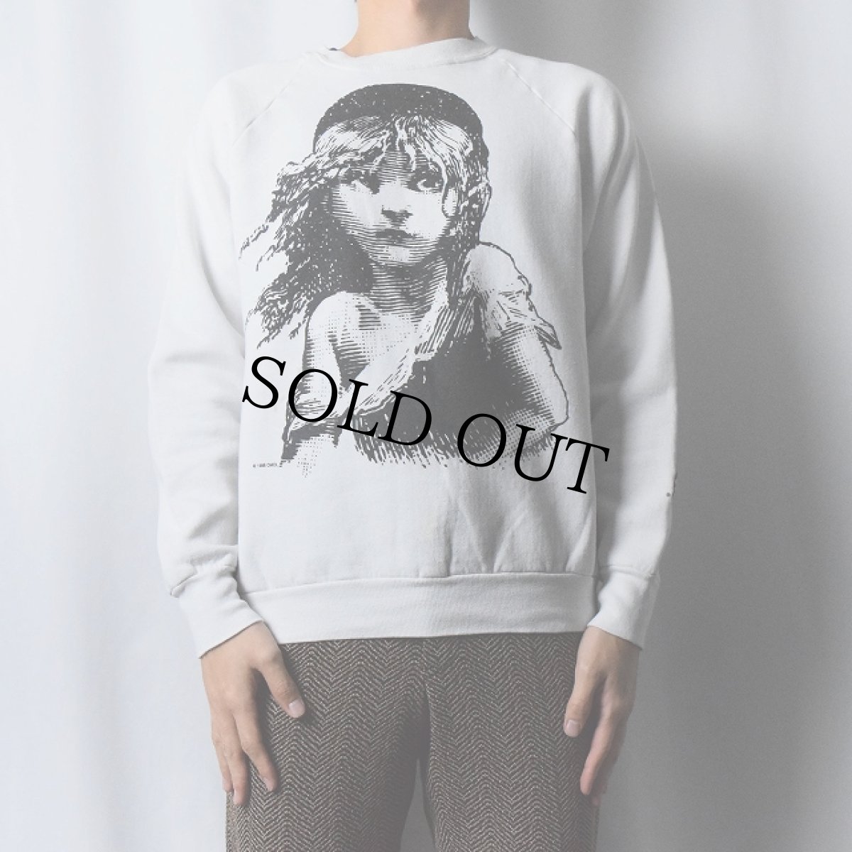 画像2: 80's Les Miserables USA製 ミュージカルプリントスウェット L (2)