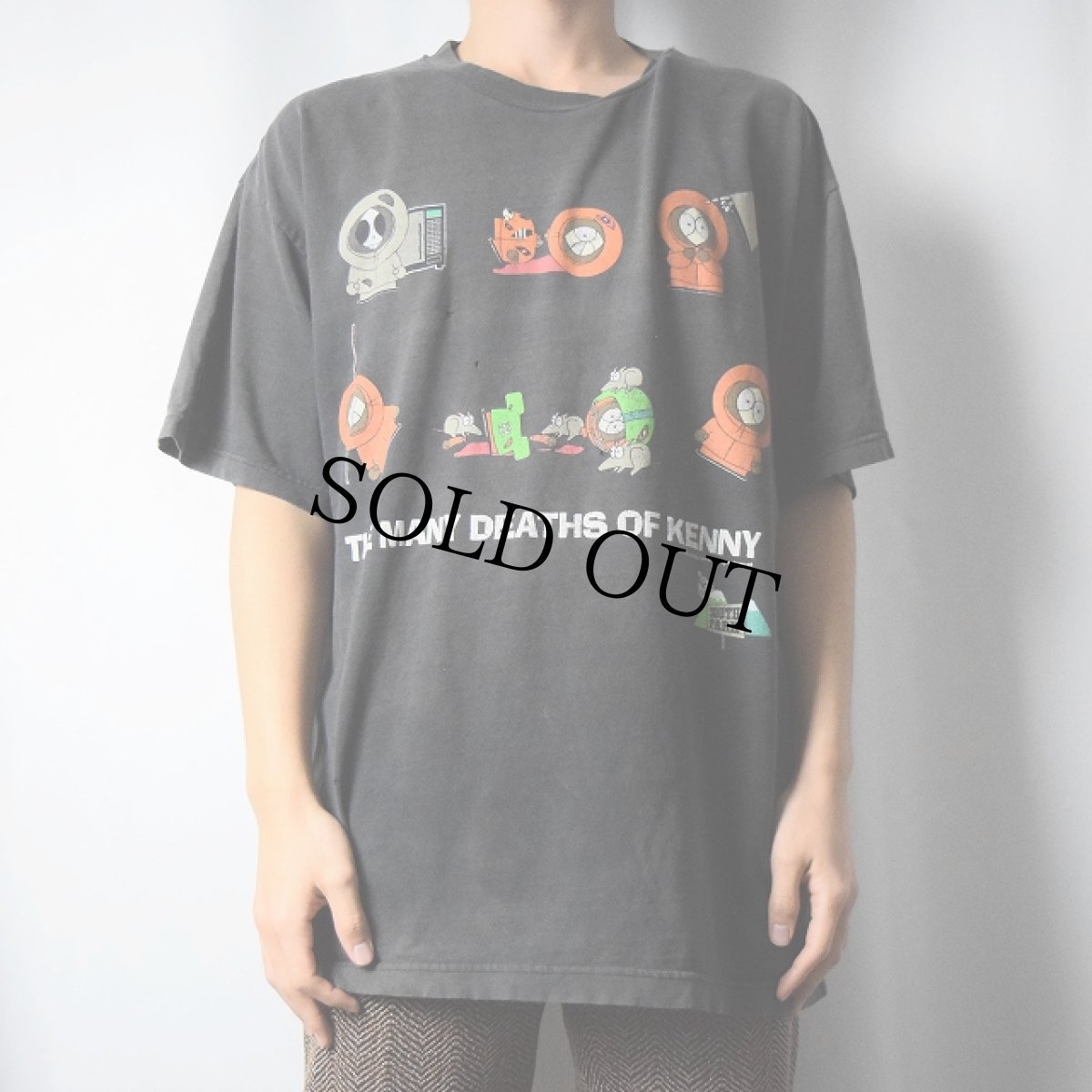 画像2: 90's SOUTH PARK "THE MANY DEATHS OF KENNY" キャラクタープリントTシャツ BLACK (2)