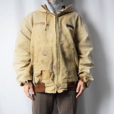 画像2: 90's Carhartt 企業ロゴ刺繍付き ダックパーカー XL (2)