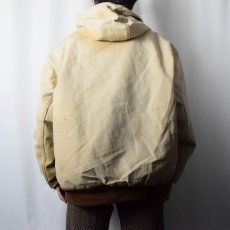 画像3: 90's Carhartt 企業ロゴ刺繍付き ダックパーカー XL (3)