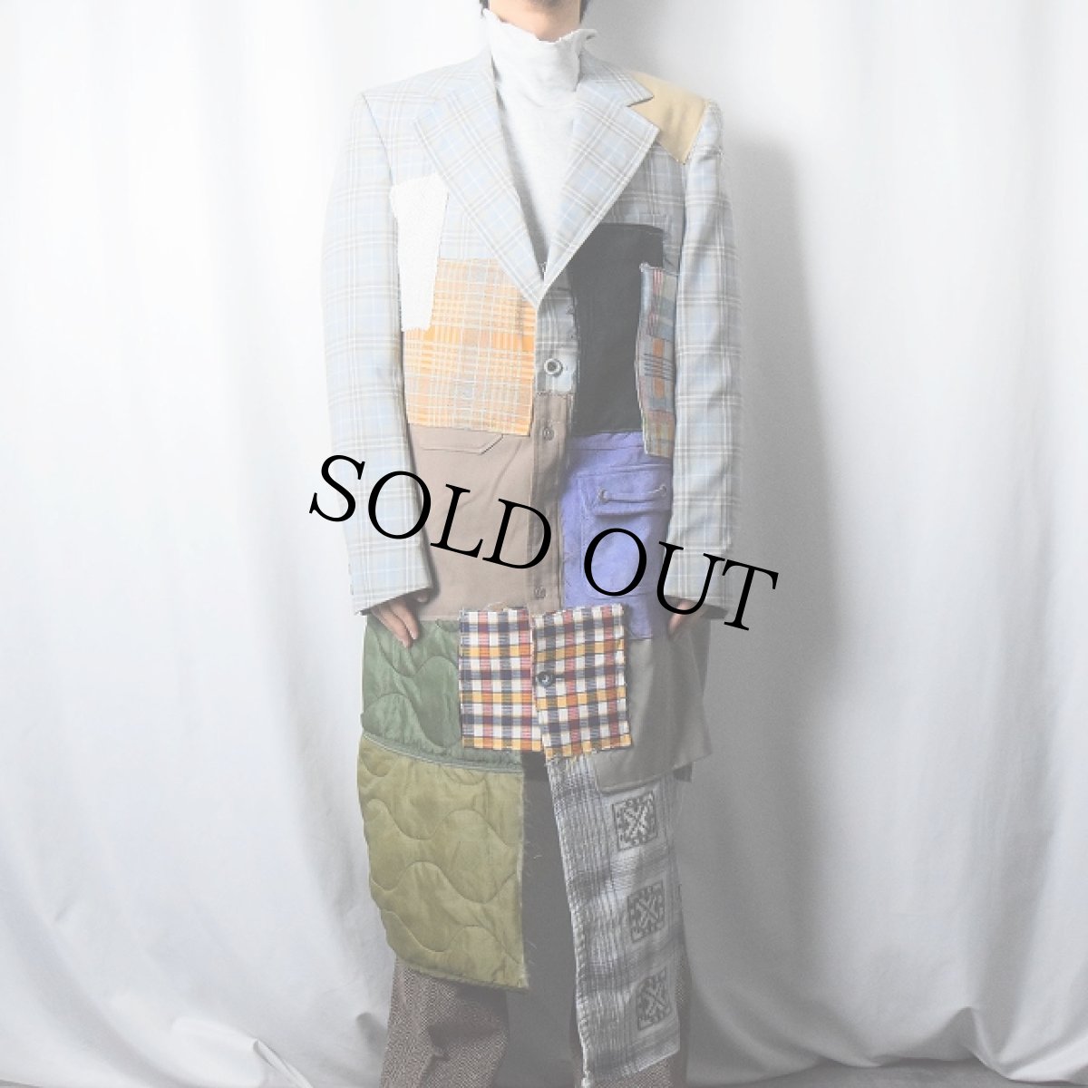 画像2: クレイジーパターン リメイクパッチワークジャケット (2)