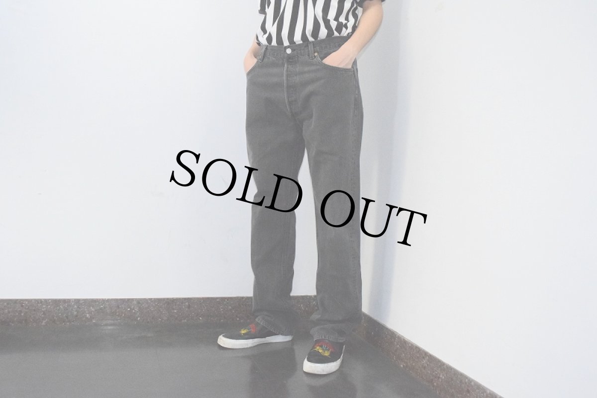 画像2: 90's Levi's 501-0660 USA製 "後染め" サルファブラック デニムパンツ W35 (2)