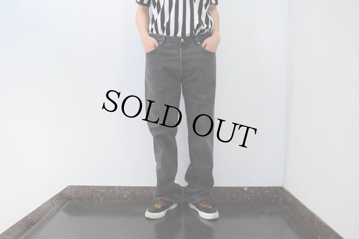 画像3: 90's Levi's 501-0660 USA製 "後染め" サルファブラック デニムパンツ W35 (3)