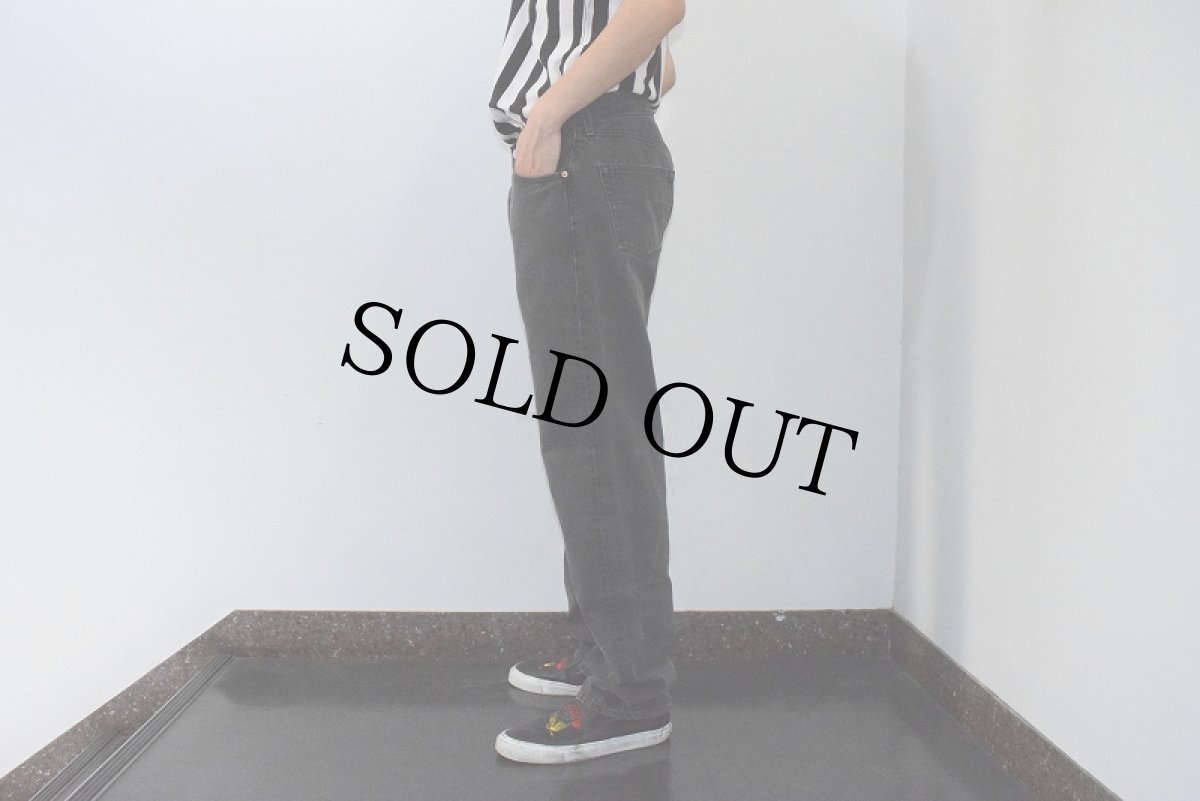 画像4: 90's Levi's 501-0660 USA製 "後染め" サルファブラック デニムパンツ W35 (4)