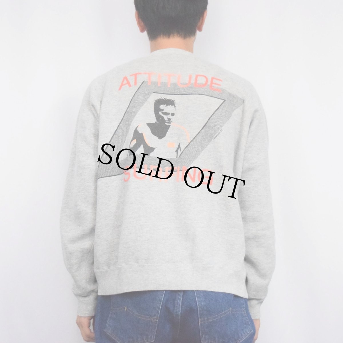 画像4: 80's ocean pacific "ATTITUDE SURFING" プリントラグランスウェット L (4)