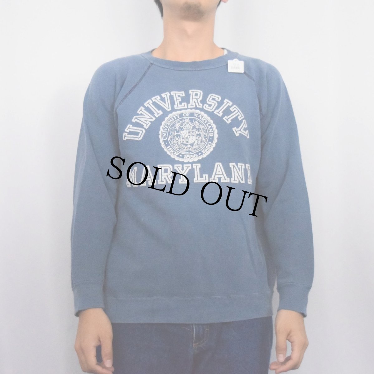 画像2: 〜70's "UNIVERSITY MARYLAND" プリントラグランスウェット (2)