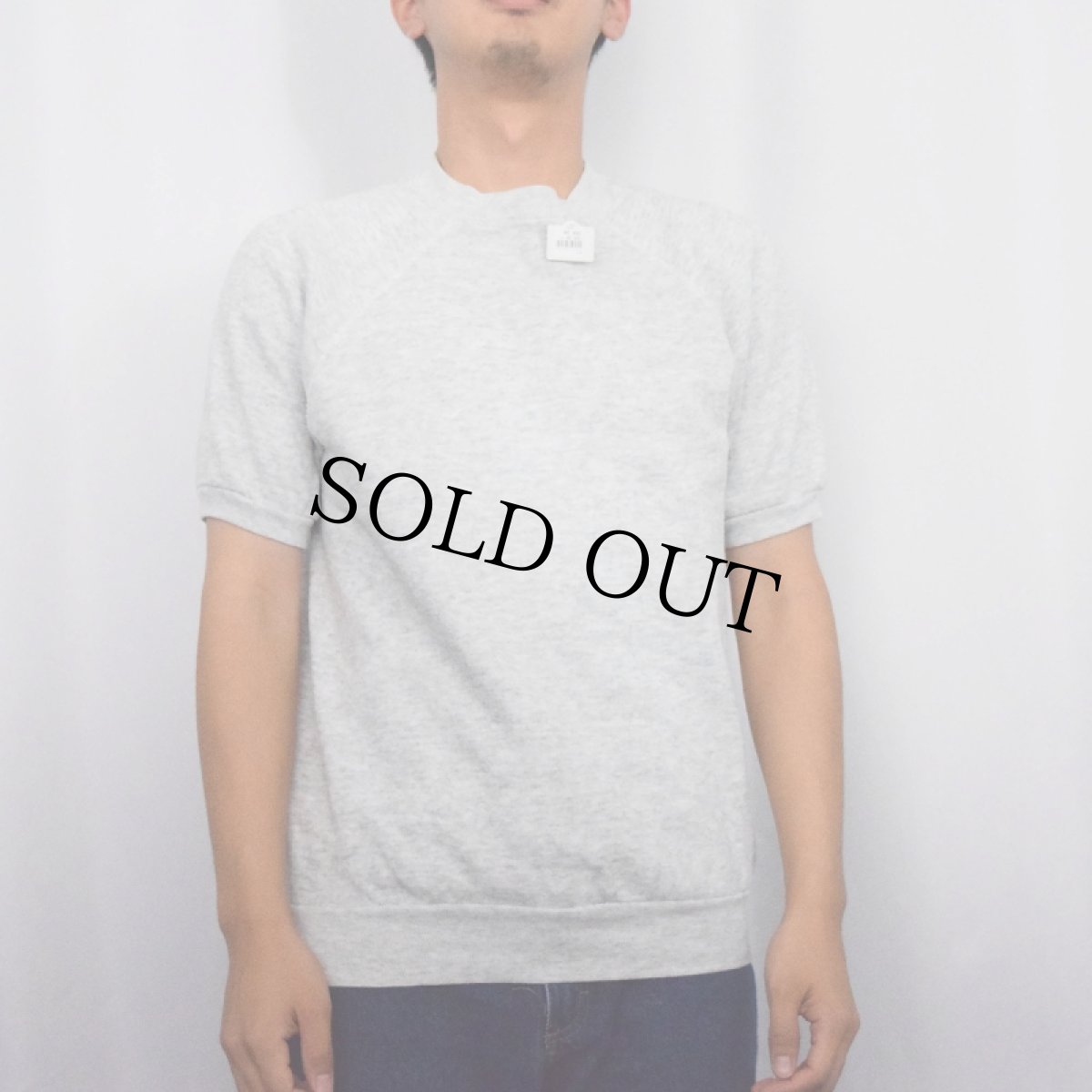 画像2: 80's Tultex USA製 無地 半袖スウェット M (2)