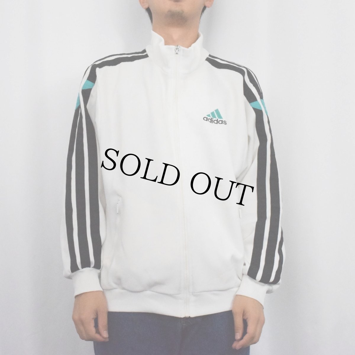 画像2: 90's adidas ロゴ刺繍 サイドライントラックジャケット (2)