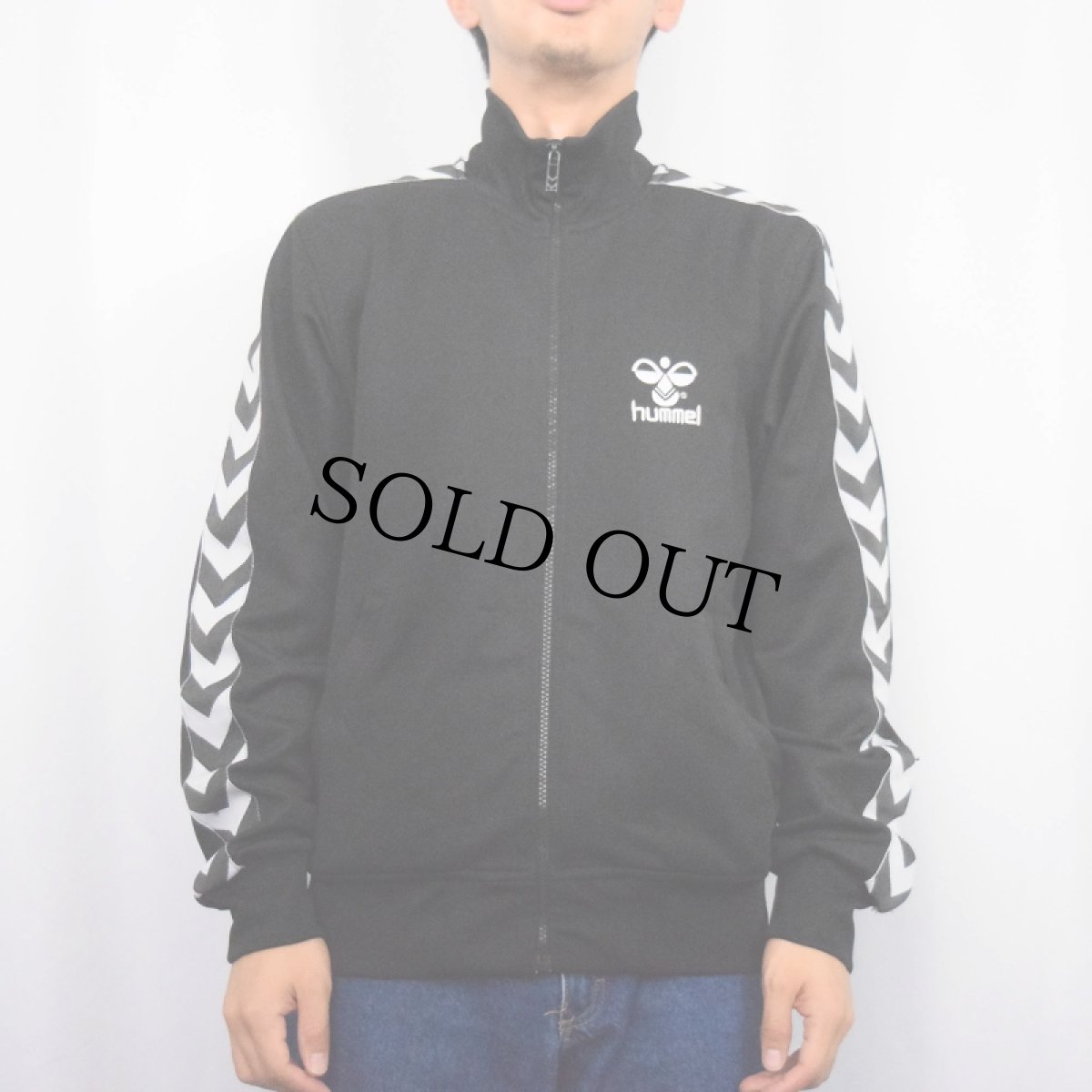 画像2: hummel ロゴ刺繍 サイドライントラックジャケット BLACK L (2)