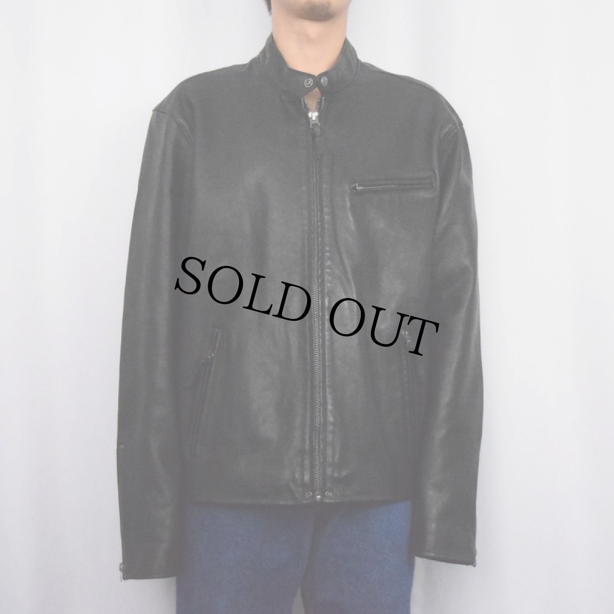 画像2: POLO Ralph Lauren チェック柄ライナー シングルライダースジャケット BLACK XL (2)