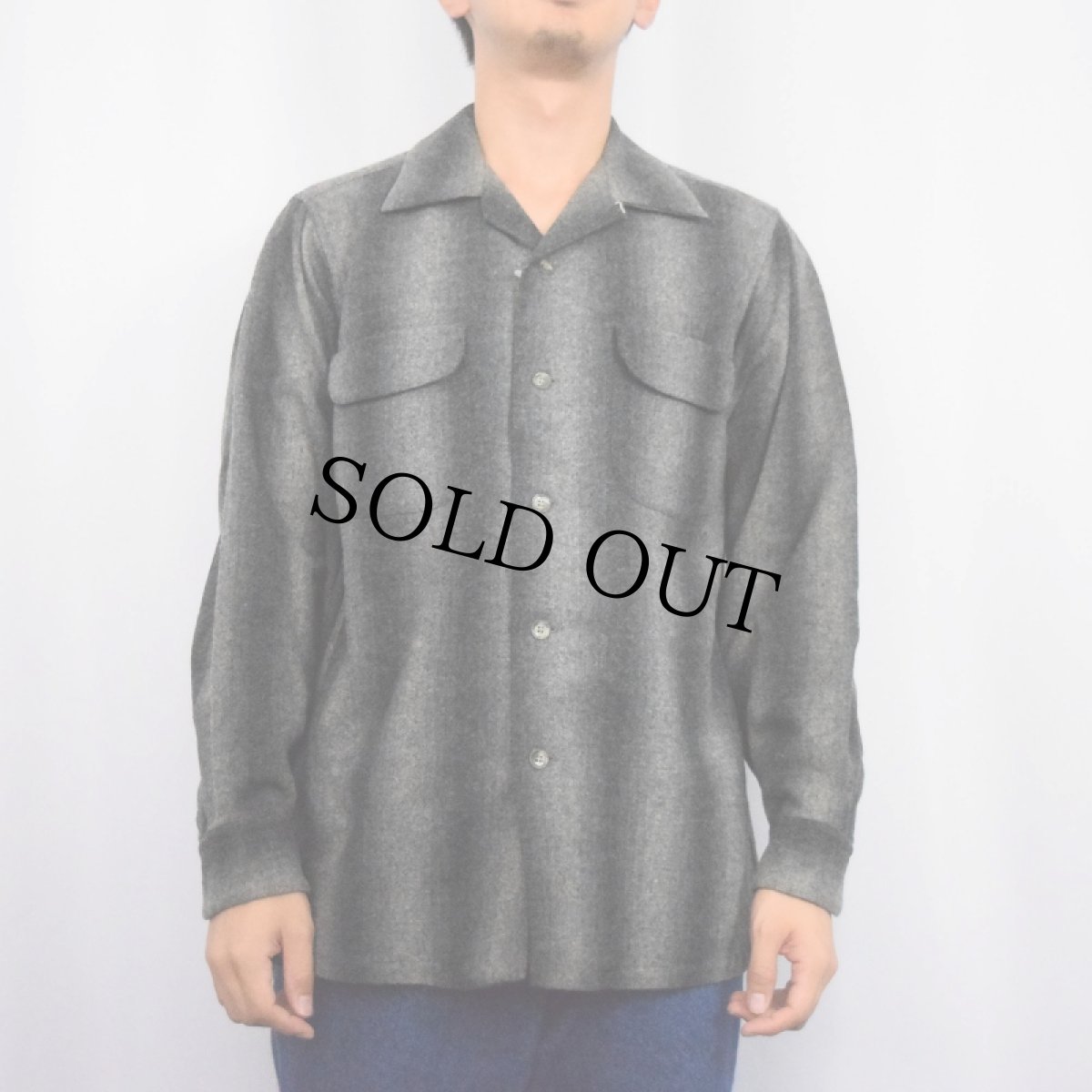 画像2: 50〜60's PENDLETON オンブレーストライプ柄 オープンカラーシャツ M (2)