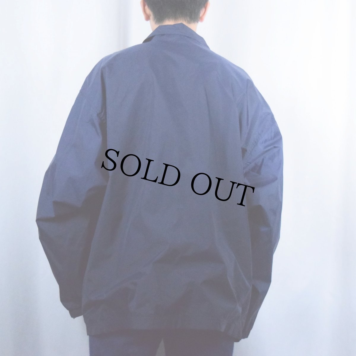 画像3: 2000's adidas サイドライン ナイロンコーチジャケット NAVY L (3)