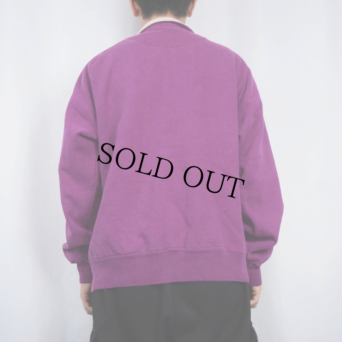 画像3: 90's Champion USA製 ロゴ刺繍 ハーフジップスウェット XL (3)