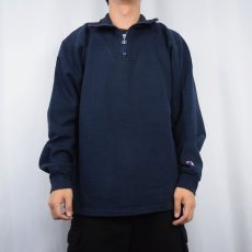 画像2: 2000's Champion USA製 ハーフジップスウェット NAVY L (2)