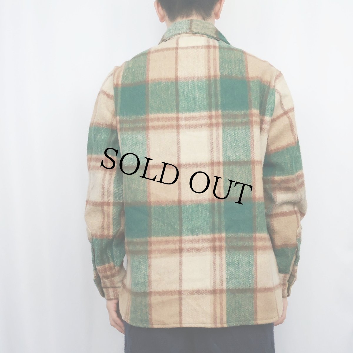 画像3: 70〜80's King Arthur チェック柄 ウール CPOシャツジャケット M (3)