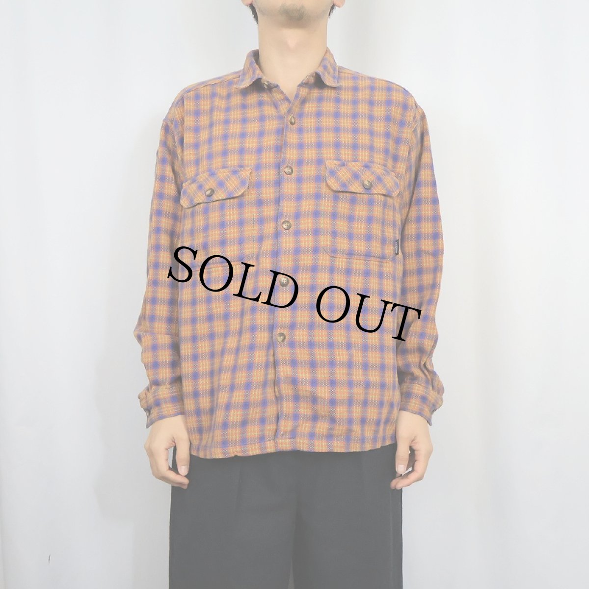 画像2: 90's Patagonia ORGANIC COTTON チェック柄 ヘビーネルシャツ M (2)