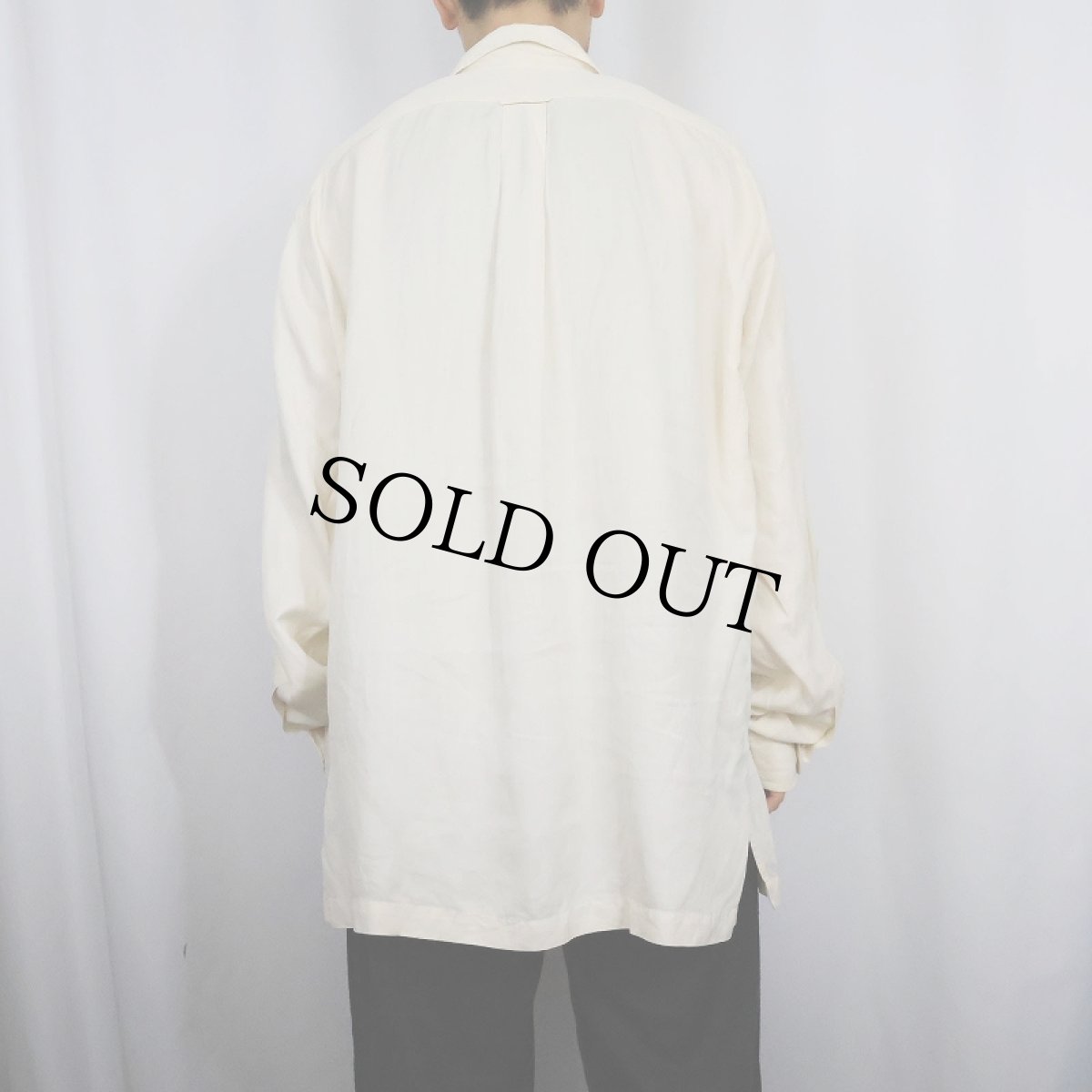 画像3: POLO Ralph Lauren リネン×シルク オープンカラーシャツ L (3)