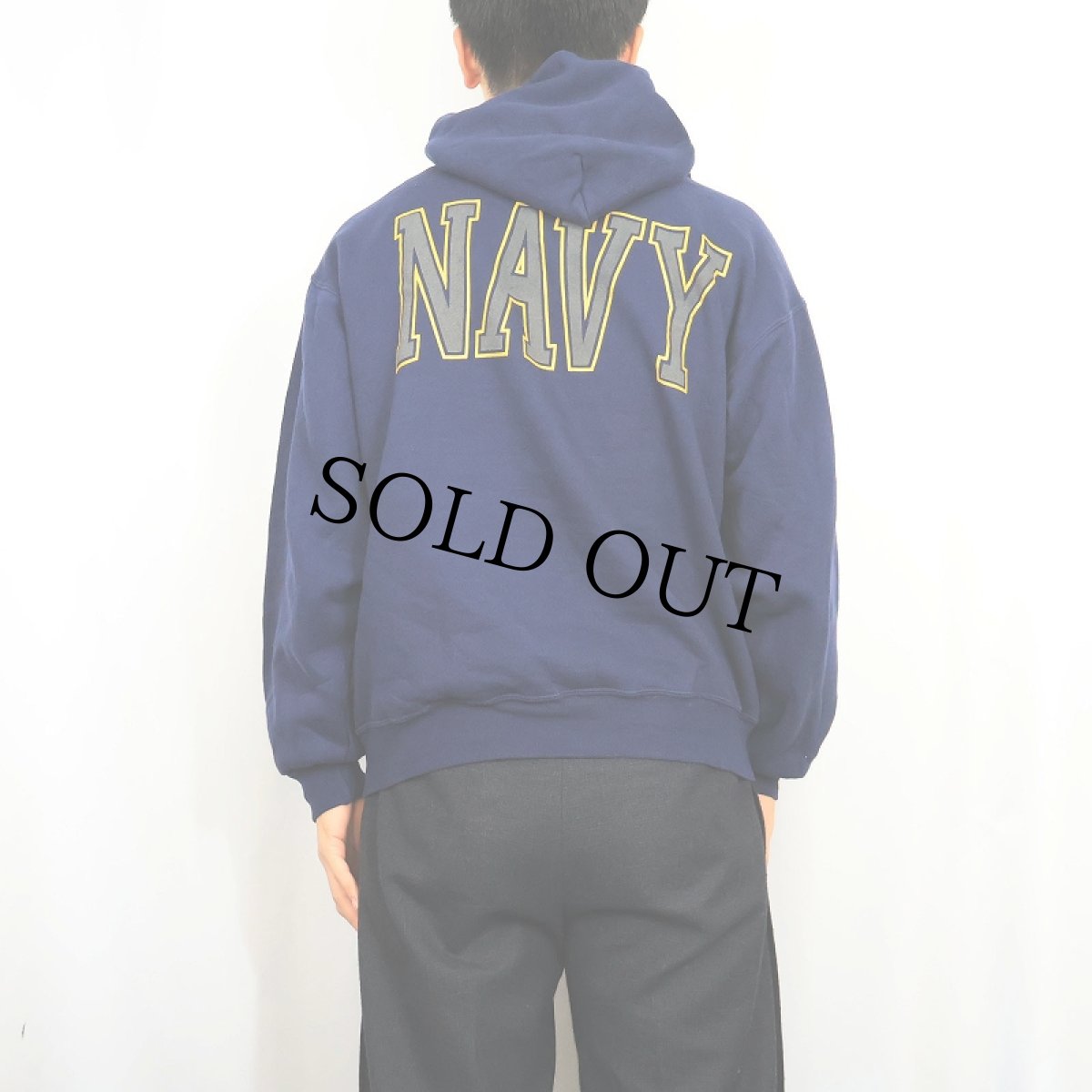 画像3: 90's SOFFE USA製 "U.S.NAVY" リフレクタープリントスウェットフーディ M (3)