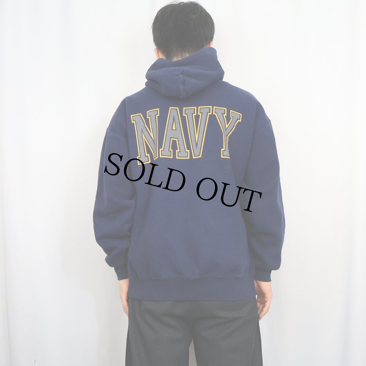 画像3: 90's SOFFE USA製 "U.S.NAVY" リフレクタープリントスウェットフーディ L (3)