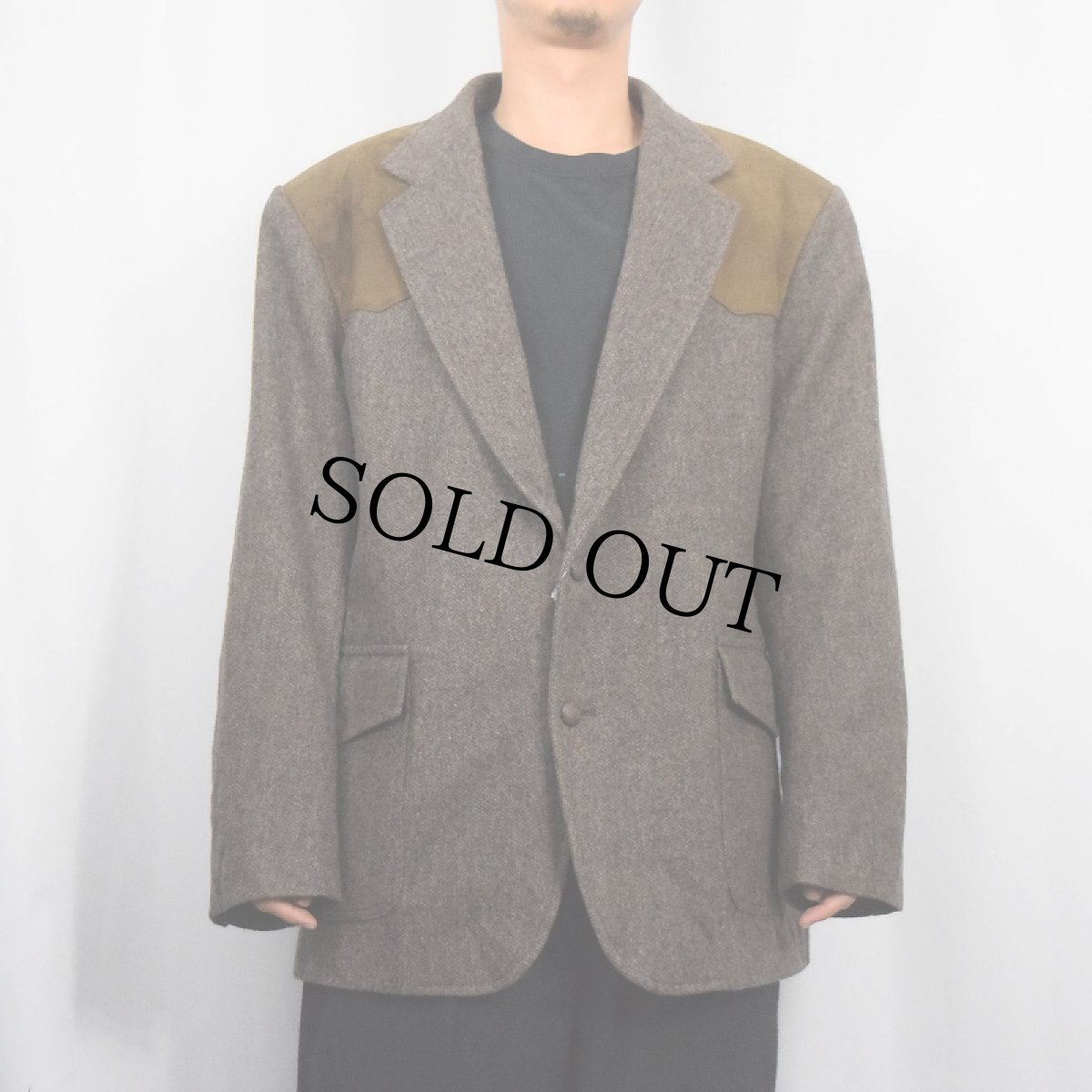 画像2: 90's Pendleton USA製 エルボーパッチ付き ウールテーラードジャケット SIZE44 (2)