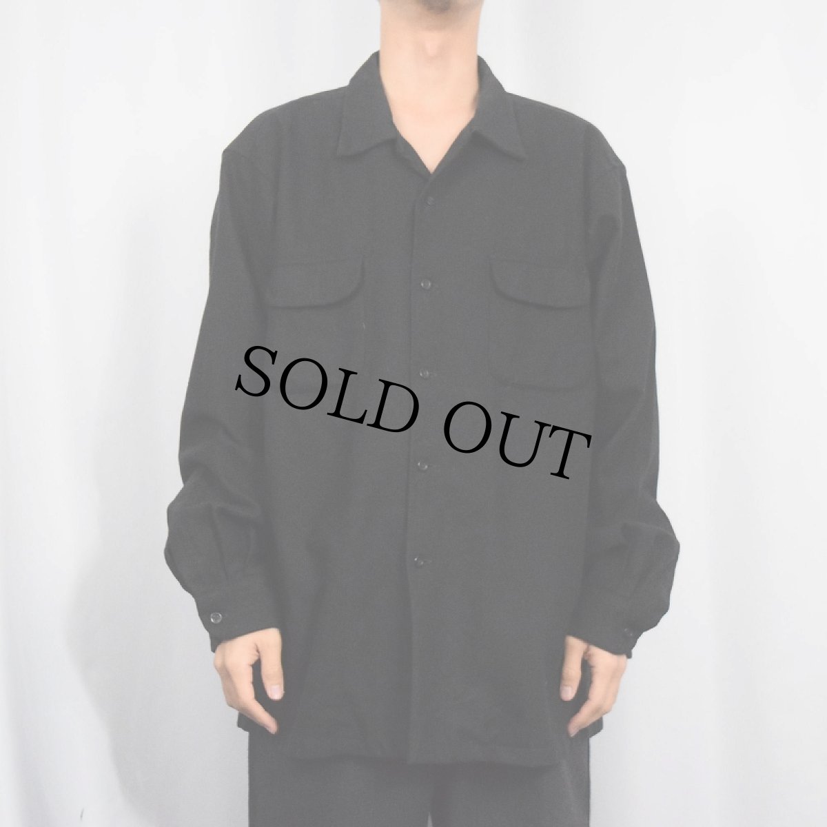 画像2: 90's〜 Pendleton オープンカラーウールシャツ BLACK XL (2)