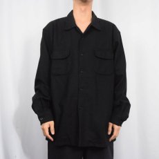 画像2: 90's〜 Pendleton オープンカラーウールシャツ BLACK XL (2)
