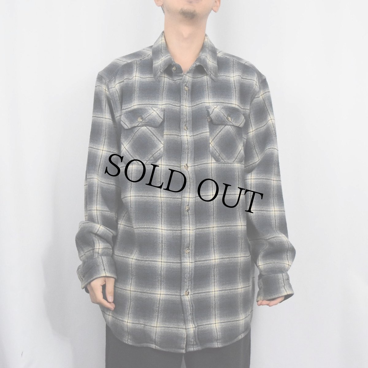 画像2: 90's Guide Series オンブレーチェック柄 ヘビーネルシャツ 2XLT (2)