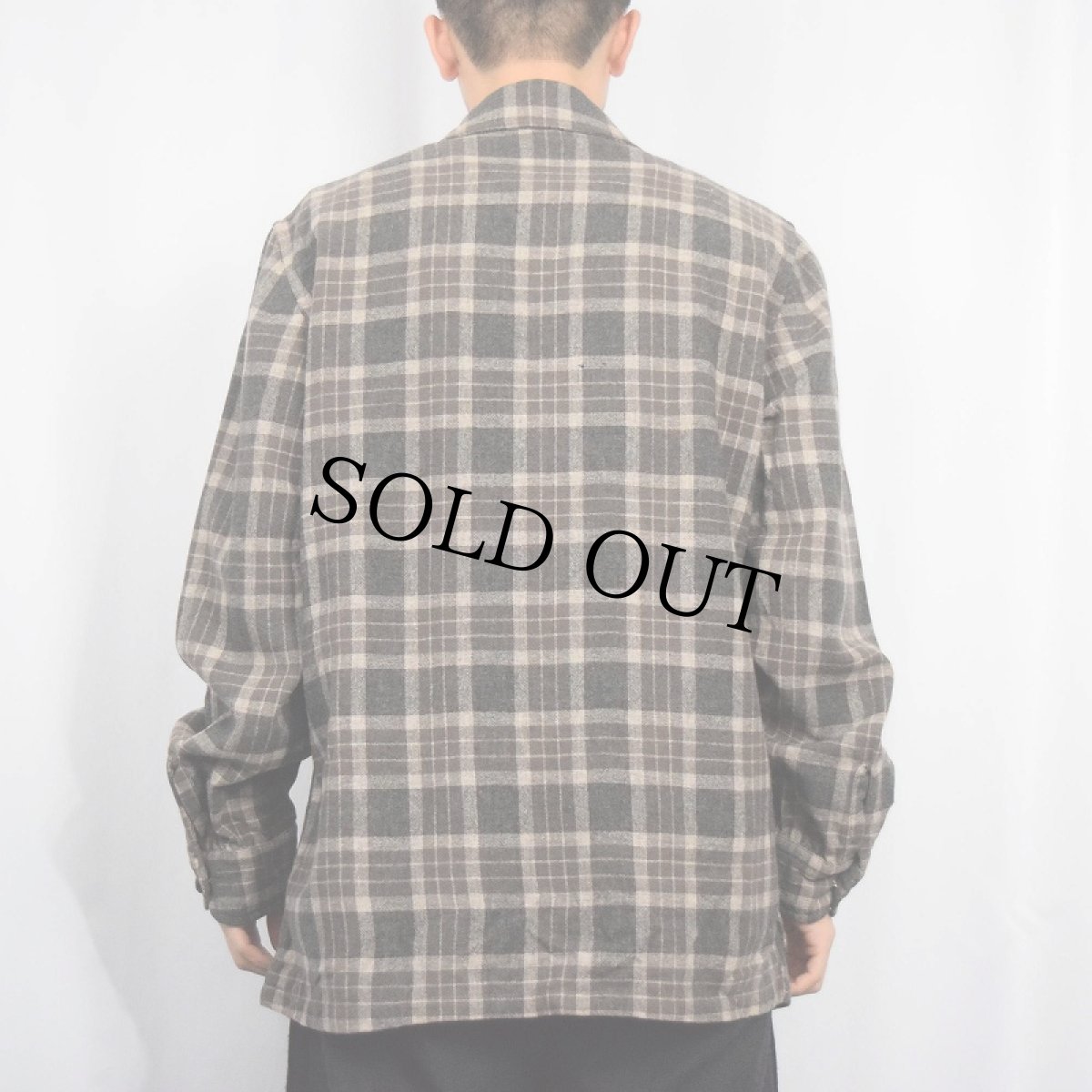 画像3: 60's Pendleton チェック柄 ウールテーラードジャケット M (3)