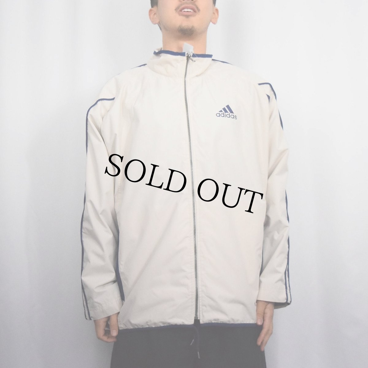 画像2: 2000's adidas 切り替えデザイン サイドラインジャケット M (2)
